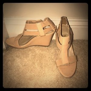 Beige wedges